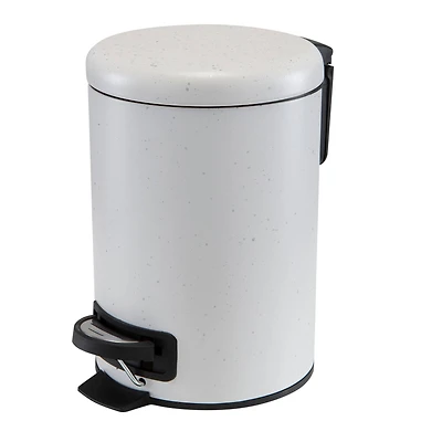 Elle Décor White Speckled Design Step Bin with Lid Trash Can