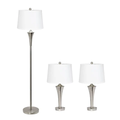 Lalia Home Vienna Brushed Nickel Lamp Set