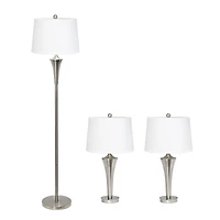 Lalia Home Vienna Brushed Nickel Lamp Set