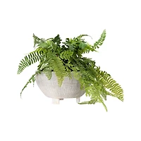 Hello Honey® 8.25" Small Distressed Cream Footed Terracotta Planter