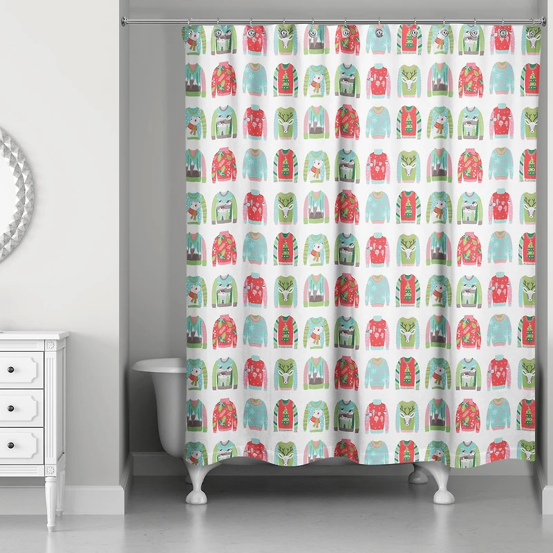 Ugly Sweater Pattern Shower Curtain