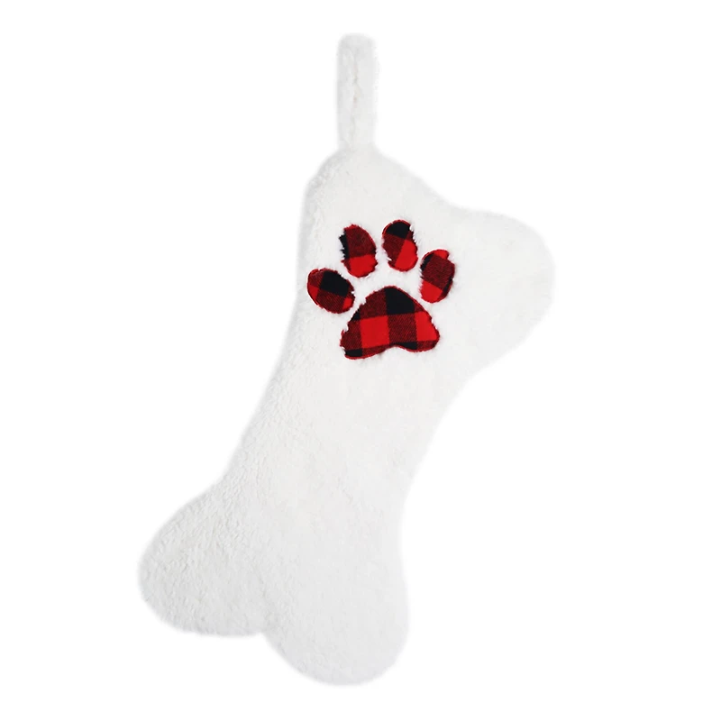 18" White Dog Bone Stocking by Ashland®