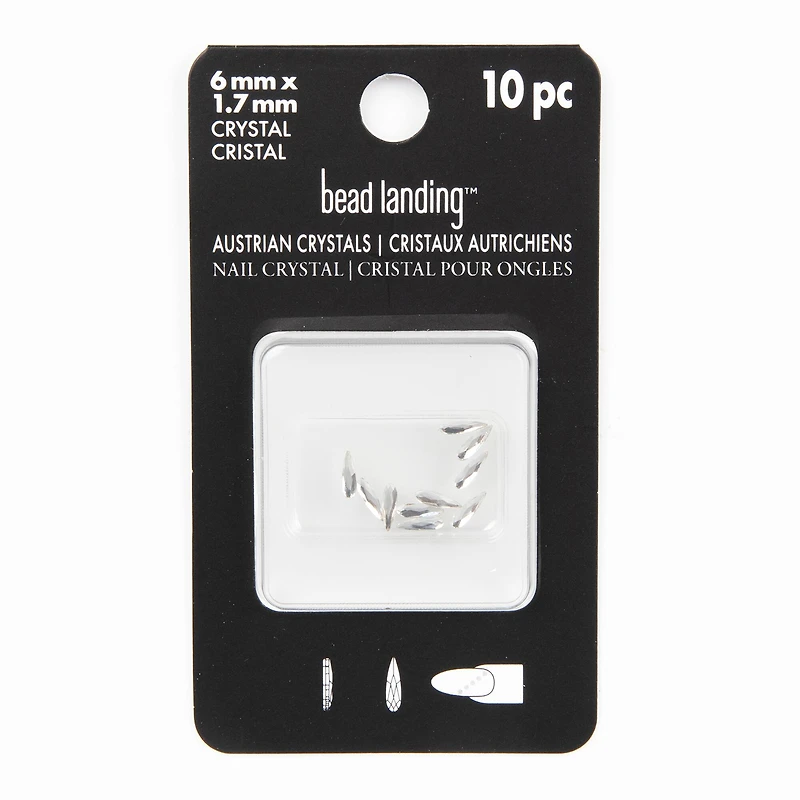 6mm Crystal Raindrop Glue-On Austrian Crystals by Bead Landing™, 10ct.