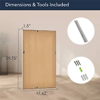 Head West 29.5" Traditional Brushed Nickel Framed Wall Vanity Mirror