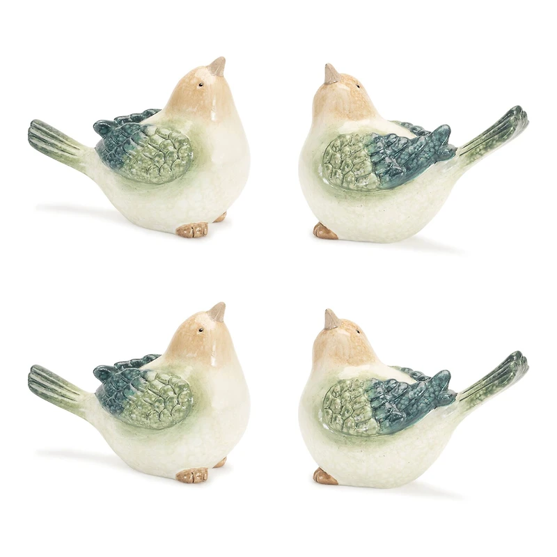Terra Cotta Bird Figurines Set