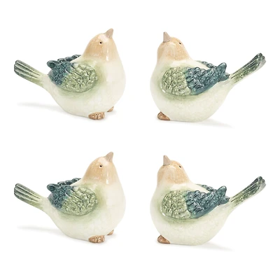 Terra Cotta Bird Figurines Set