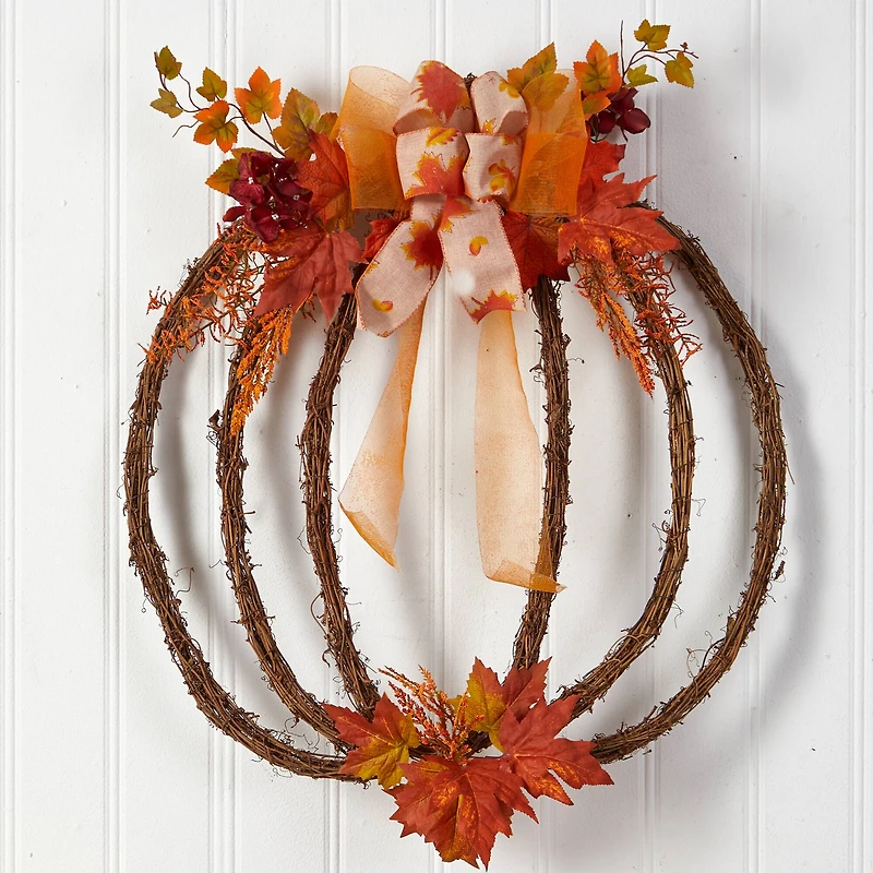 26" Autumn Pumpkin Vine Fall Wreath
