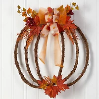 26" Autumn Pumpkin Vine Fall Wreath