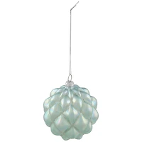 Iridescent Glass Christmas Ball Ornament - Blue - 4.5"