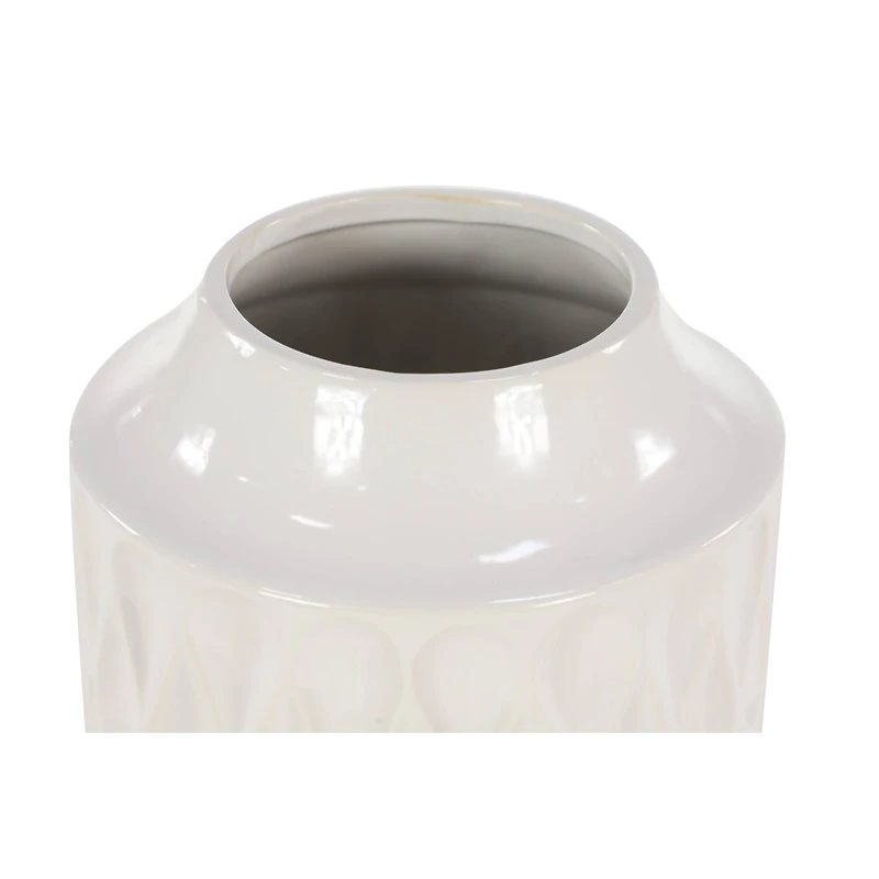 White Porcelain Contemporary Vase, 8" x 12"