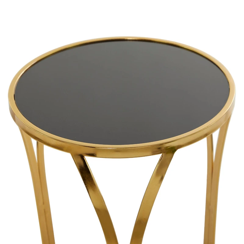 Gold Metal Contemporary Accent Table 23" x 16" x 16"