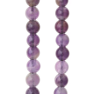 6 Pack: Purple Large Hole Amethyst Round Beads, 8mm by Bead Landing™