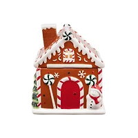 9.5" Ceramic LED Lit Gingerbread House Cookie Jar