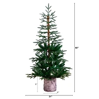 5ft. Unlit Woodland Fir Artificial Christmas Tree in Decorative Planter
