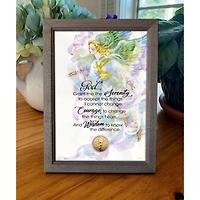 Serenity Prayer With Angel Coin in 5" x 7" Frame"