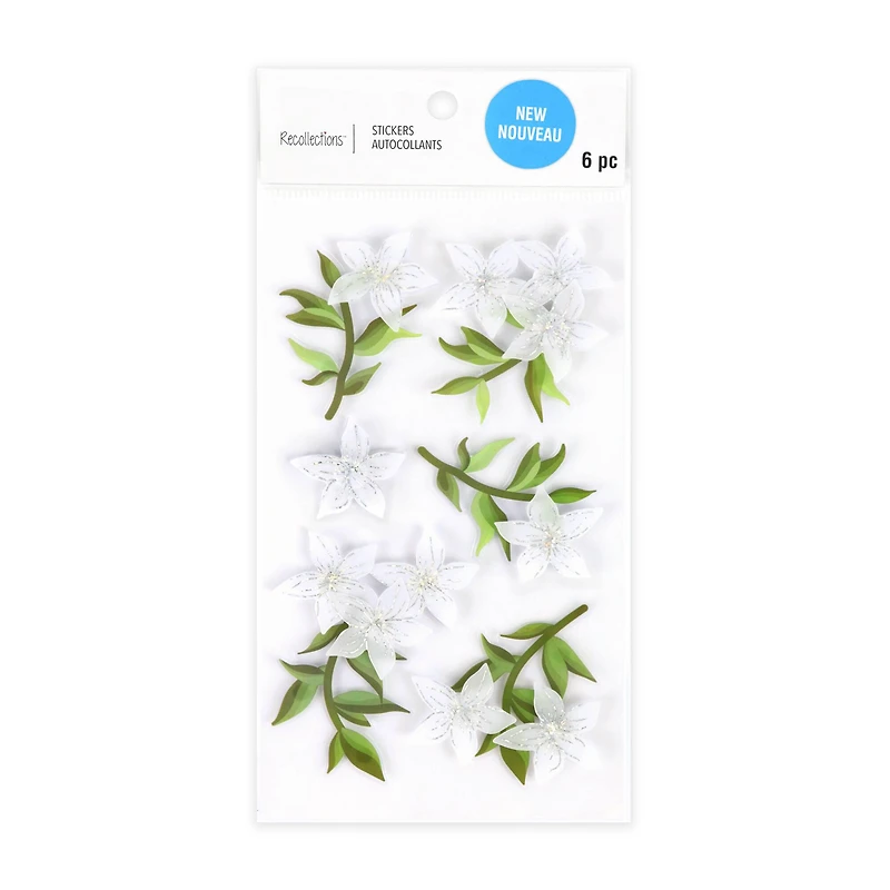 White Floral Stickers by Recollections™