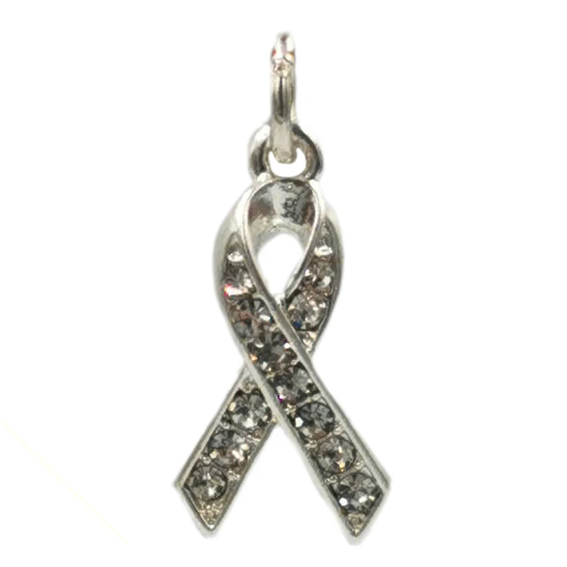 Charmalong™ Silver Plated & Stone Paved Ribbon Charm by Bead Landing™