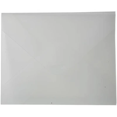 JAM Paper Clear Frost Letter Booklet Plastic Portfolio with Tuck Flap Closure 9.5" x 12.375"