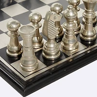 Silver Aluminum Traditional Chess Game Set