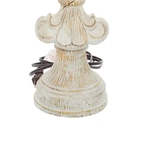 28" White Polystone French Country Table Lamps, 2ct.