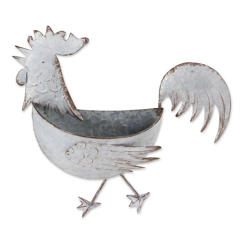 DII® 14.25" Rooster Galvanized Wall Planter