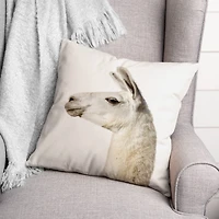 Fluffy Llama 18" x 18" Throw Pillow