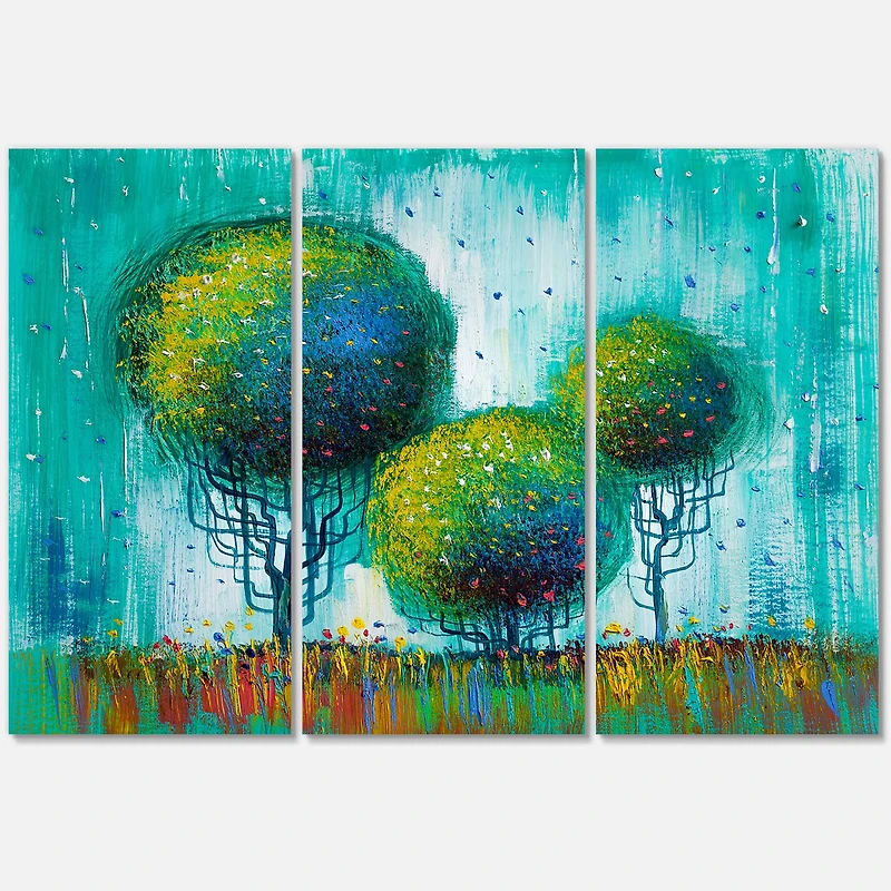 Designart - Colourful Trees Impressionist Landscape II