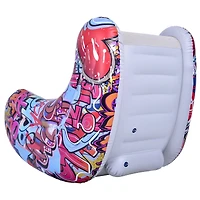 37" Graffiti Design Flocked Inflatable Lounge Chair