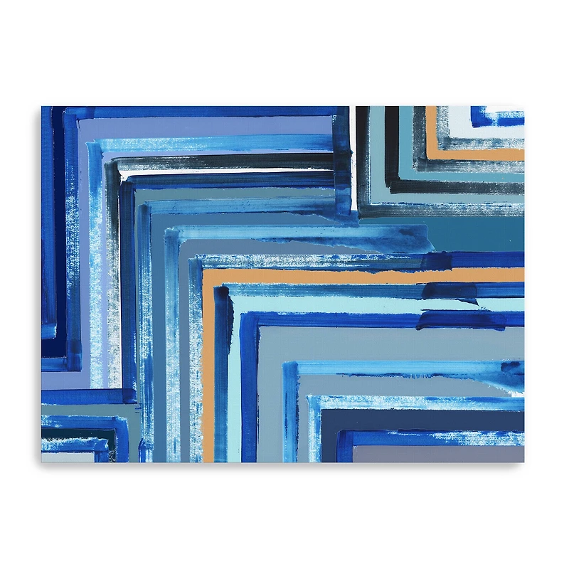 Indigo Linework I Canvas Giclee