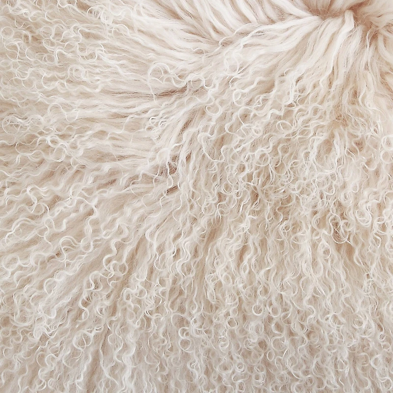 Hello Honey® Cream Mongolian Lamb Fur Throw Pillow