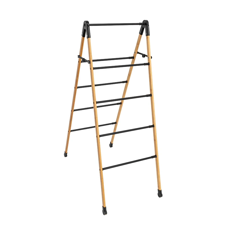 Household Essentials Bamboo V-Shaped Expandable Laundry Drying Rack