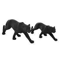 Black Contemporary Leopard Sculpture Set