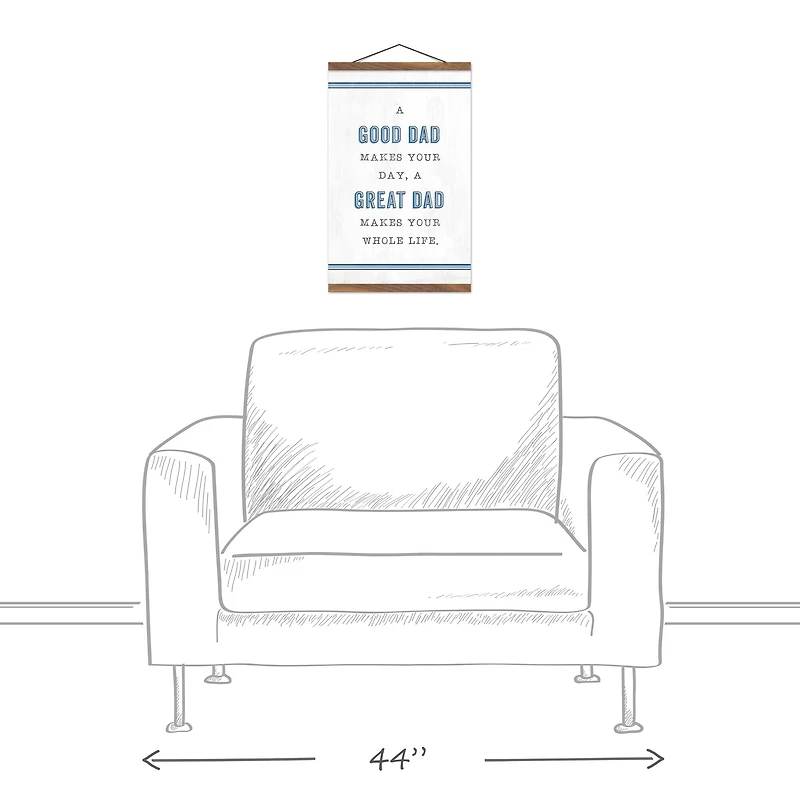 Good Great Dad Teak Hanging Canvas