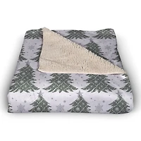 Ornate Christmas Tree Pattern 50" x 60" Sherpa Fleece Blanket
