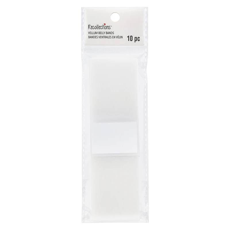A7 White Vellum Belly Bands by Recollections™, 10ct.