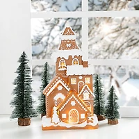 Glitzhome® 17.75" Christmas Lighted Resin Gingerbread House Table Decor