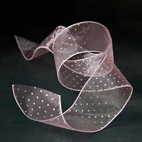 2.5" x 3yd. Wired Pink & Gold Dotted Ribbon by Celebrate It™ Classic