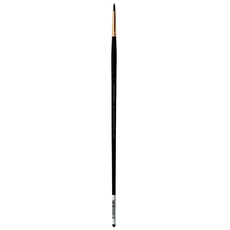 Connoisseur® Black & White Hog Bristle Long Handle Round Brush
