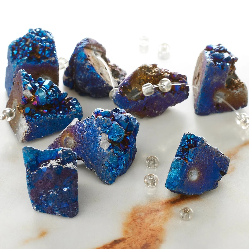 Blue Iridescent Druzy Agate Chunks by Bead Landing™
