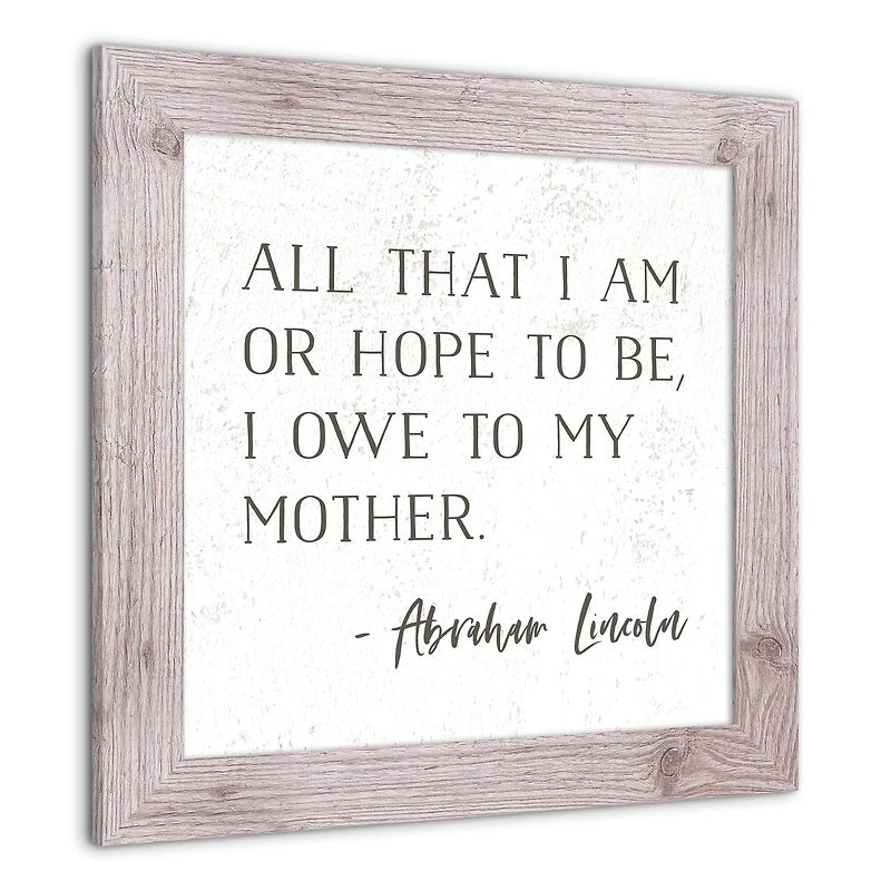 I Owe to My Mother Western White Framed Print