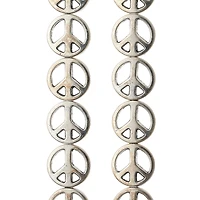 Silver Metal Peace Beads, 13mm by Bead Landing™
