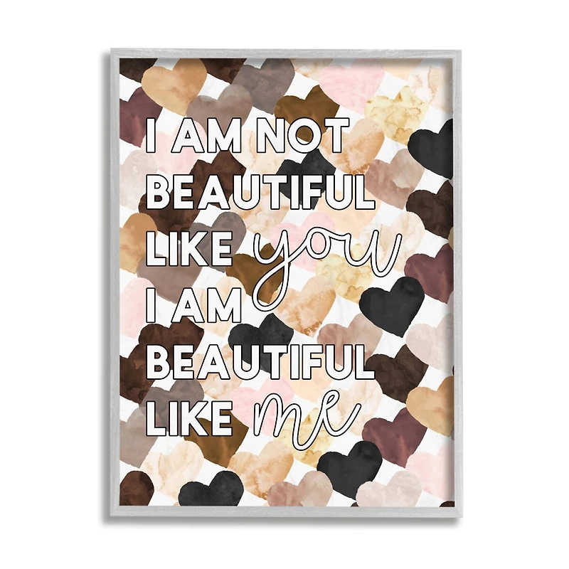 Stupell Industries Beautiful Like Me Gray Framed Wall Art