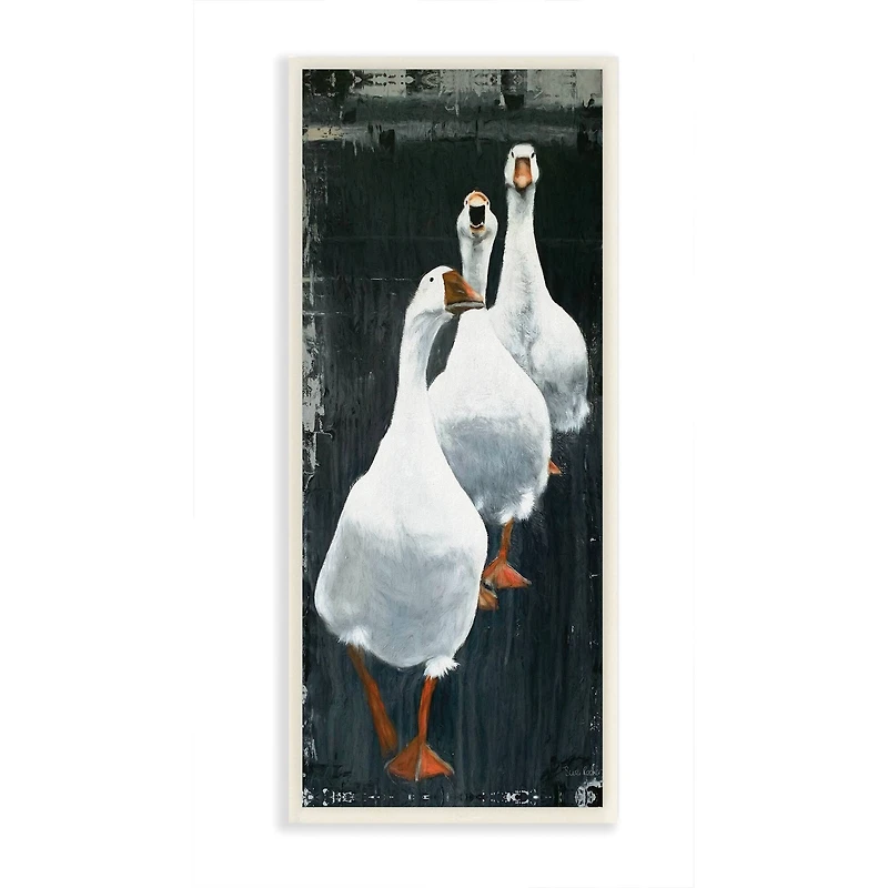 Stupell Industries Geese Trio Distressed Surface Painting Wall Plaque