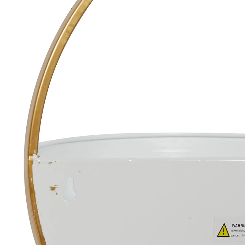 Gold & White Metal Contemporary Wall Planter Set