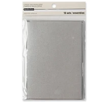 12 Packs: 10 ct. (120 total) Silver Shimmer Cards & Envelopes by Recollections™, 5" x 7"