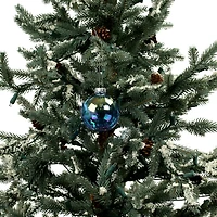 6 Pack 2.5" Light Blue Iridescent Glass Ball Ornaments by Ashland®
