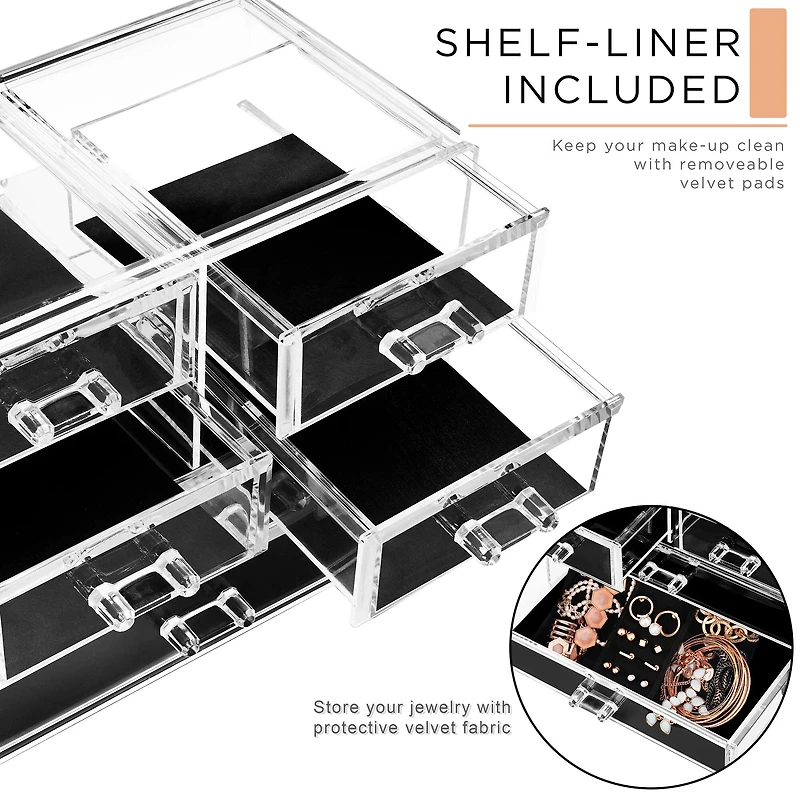 Sorbus Makeup & Jewelry Storage Case with 2 Large & 4 Small Drawers