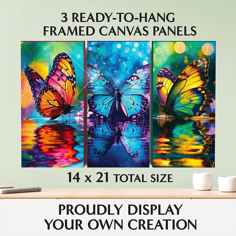 ArtSkills® Brilliant Art Enchanted Butterflies Stretched Canvas Diamond Painting Kit