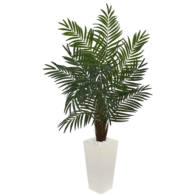 5.5ft. Areca Palm Tree in White Tower Planter