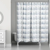 Blue Tree Pattern 71" x 74" Shower Curtain